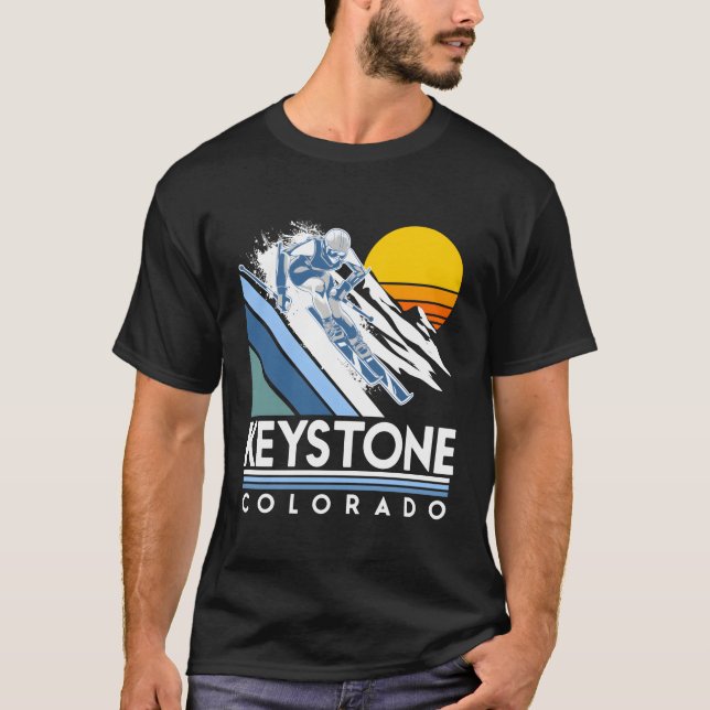 Keystone Colorado Retro Ski T-Shirt (Vorderseite)