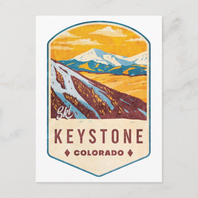 Keystone Colorado Ski Abzeichen Postkarte (Vorderseite)