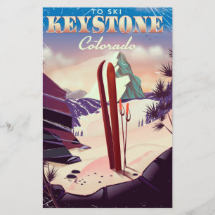 Keystone, Colorado Ski Vintages Poster. Briefpapier