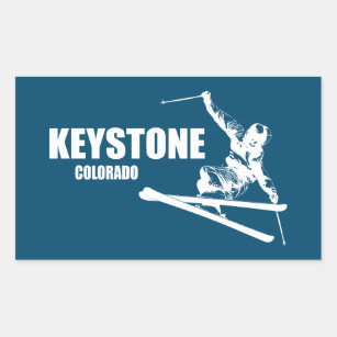 Keystone Colorado Skier Rechteckiger Aufkleber