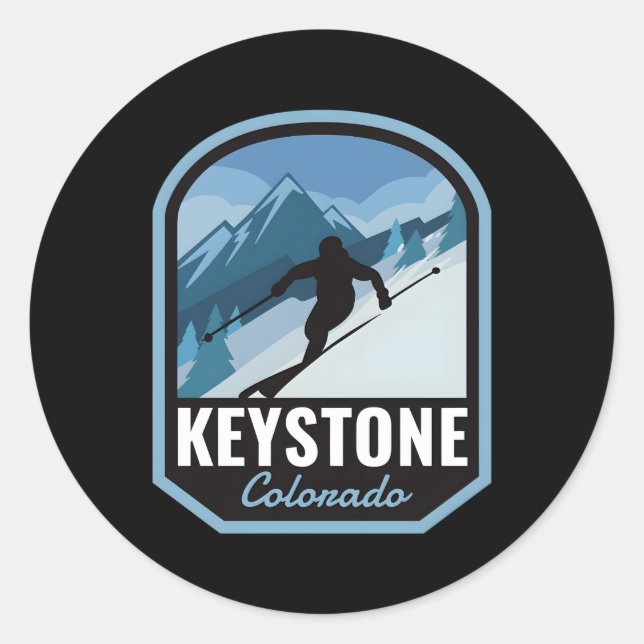 Keystone Colorado Skigebiet Runder Aufkleber (Vorderseite)