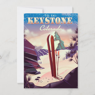 Keystone, Colorado Skigebiet Vintage Poster. Einladung