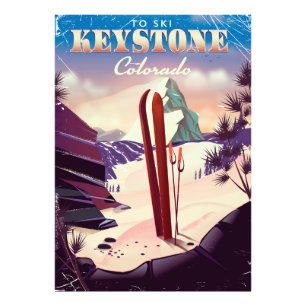 Keystone, Colorado Skigebiet Vintage Poster. Fotodruck