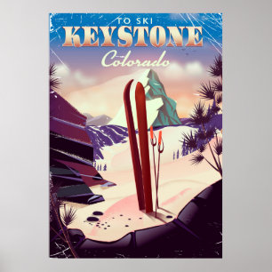 Keystone, Colorado Skigebiet Vintage Poster. Poster