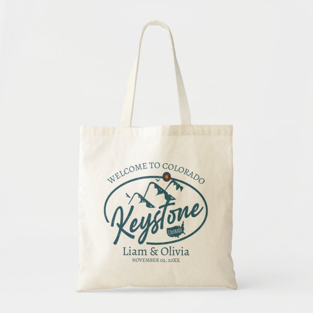 Keystone Colorado Wedding Welcome Tote Bag Tragetasche (Vorne)