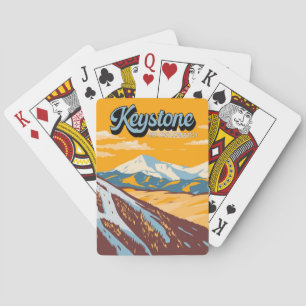 Keystone Colorado Winter Skigebiet Vintage Spielkarten