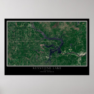 Keystone Lake Oklahoma von Space Satellite Map Poster