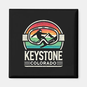 Keystone Snowboarden Retro Colorado Berg Schnee Magnet