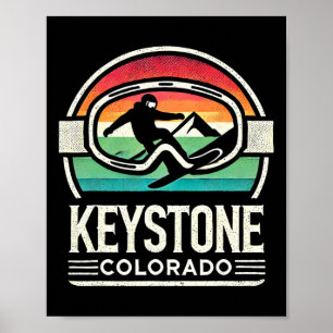 Keystone Snowboarden Retro Colorado Berg Schnee Poster