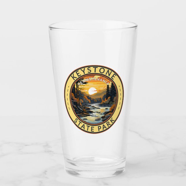 Keystone Staat Park Pennsylvania Travel Art Abzeic Glas (Vorderseite)
