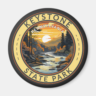 Keystone Staat Park Pennsylvania Travel Art Abzeic Magnet