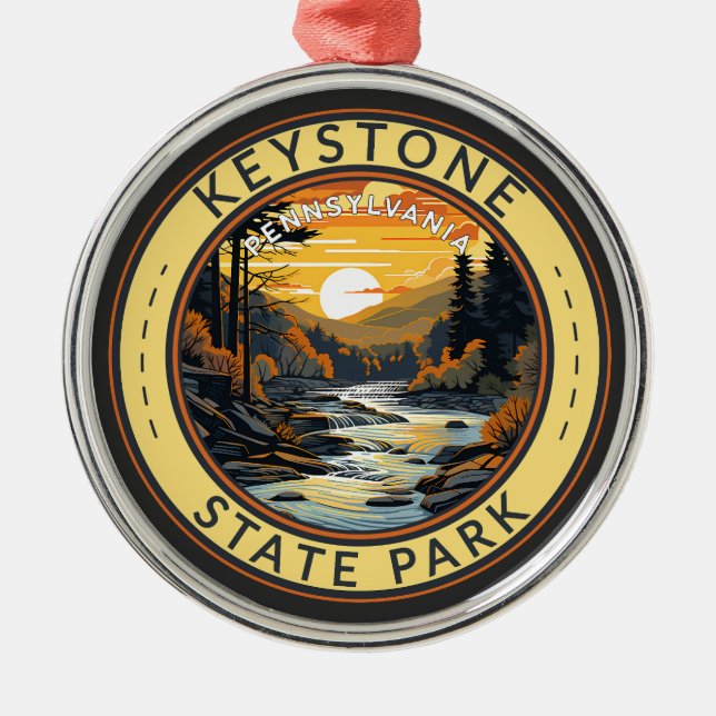 Keystone Staat Park Pennsylvania Travel Art Abzeic Ornament Aus Metall (Vorne)