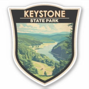 Keystone Staat Park Pennsylvania Vintag Reisen Aufkleber