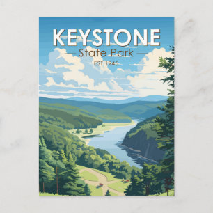 Keystone State Park Pennsylvania Reise Vintage Postkarte