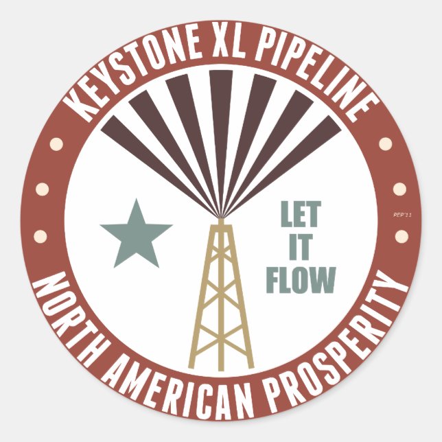 Keystone XL Pipeline Runder Aufkleber (Vorderseite)