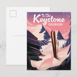 Keystone zum Ski Ankündigungspostkarte