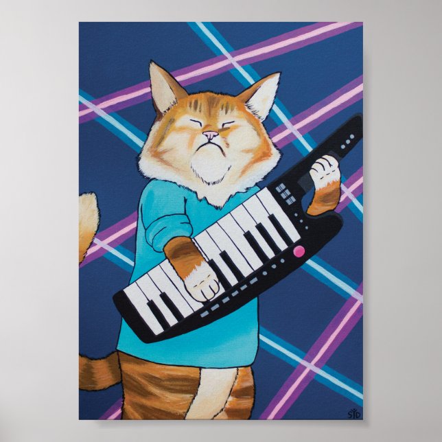 Keytar Cat 12x18 Poster (Vorne)