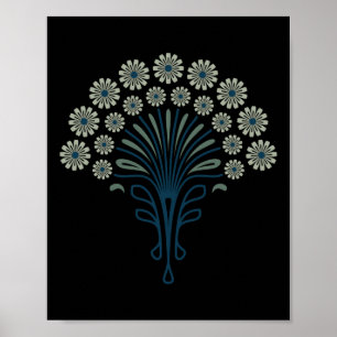 KF 0358 E - Vintag Retro Daisies 70er Floral Patte Poster