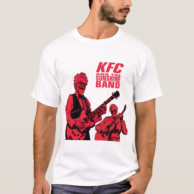KFC und die Sunshine Band mit Gitarrenhan auf der  T-Shirt (Vorderseite)