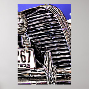 Kfz-Gitter und Scheinwerfer Poster