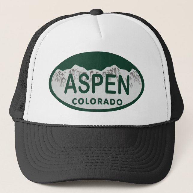 Kfz-Kennzeichen Aspen Colorado Truckerkappe (Vorderseite)