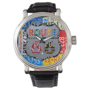 Kfz-Kennzeichen-Kunst-Schwarz-Armbanduhr des Armbanduhr