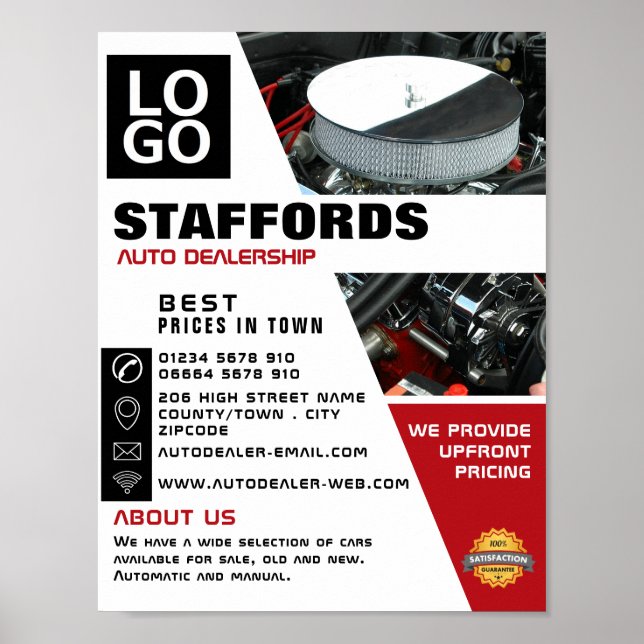 Kfz-Motor, Auto-Vertriebswerbung Poster (Vorne)