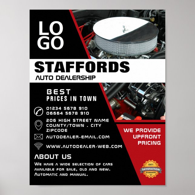 Kfz-Motor, Auto-Vertriebswerbung Poster (Vorne)