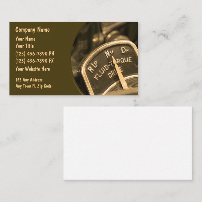 Kfz-Visitenkarten Retro Visitenkarte (Vorne/Hinten)