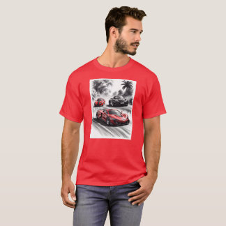 Kfz-Wettbewerb, Schwarz-weißer Hintergrund T-Shirt