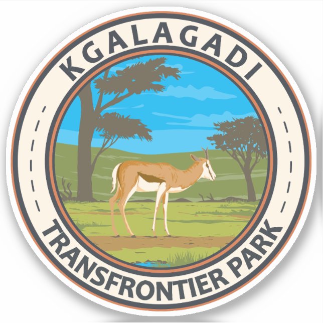 Kgalagadi Transborder Park Travel Art Vintag Aufkleber (Vorderseite)