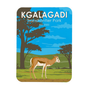 Kgalagadi Transfrontier Park Reise Kunst Vintage Magnet