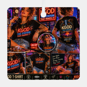 KGOD Radio Late Night Ornament Aus Metall