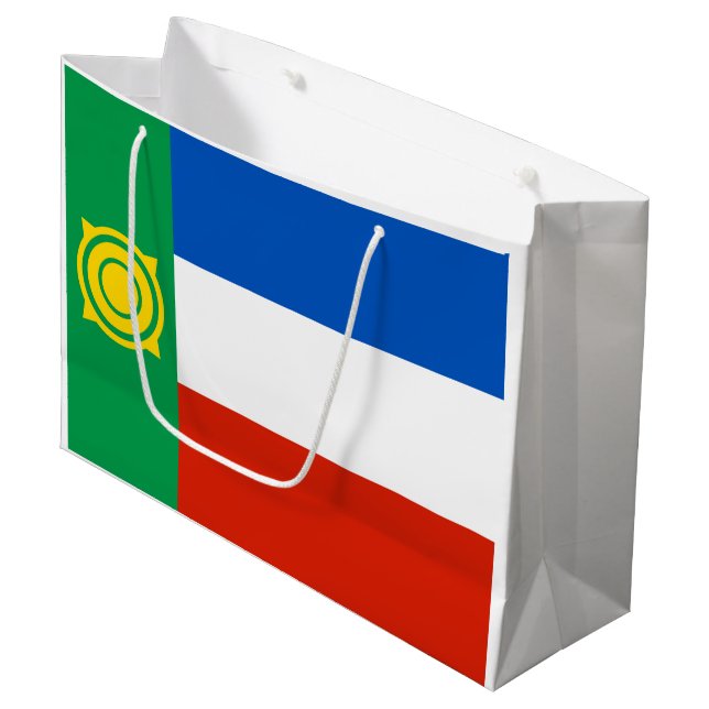 Khakassia Flag Große Geschenktüte (Vorderseite Schrägansicht)