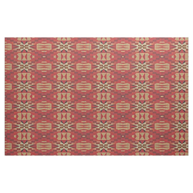 Khaki Brown Orange Red Taupe Beige Ethnic Look Stoff (Fat Quarter (45,7 x 55,9 cm))