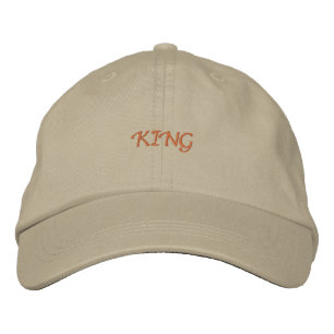 Khaki Cap mit Regal "King" Akzent Bestickte Baseballkappe
