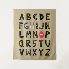 Khaki Cars Alphabet Kinderzimmer Kids Room Wandteppich