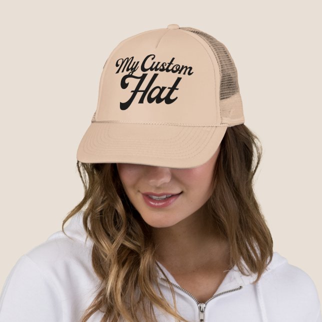 KHAKI Custom Trucker Hat Mesh Back Cap Blank Truckerkappe (Beispiel)