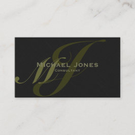Khaki Double Monogram Beruflich Elegant Modern Visitenkarte