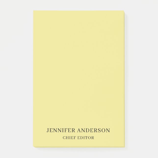 Khaki-Farbton Professionell Modern Schlicht Minima Post-it Klebezettel (Vorderseite)