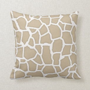 Khaki Giraffe Animal Print Kissen