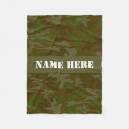 Khaki Green Custom Camouflage Throw Blanket Fleecedecke