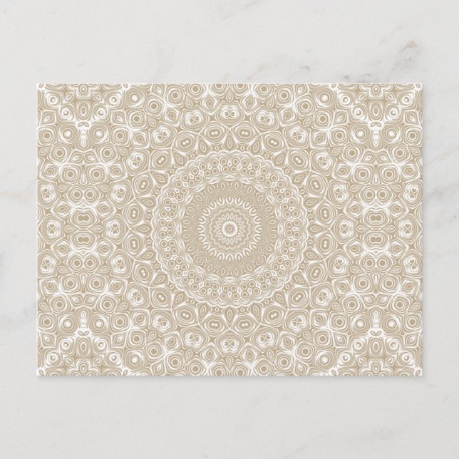 Khaki Mandala Geometric Pattern Postkarte (Vorderseite)