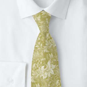 Khaki Ornate Botanical Krawatte