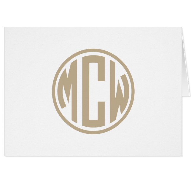 Khaki Preppy Circle Monogram Schriftart DIY BG (Von Creator hochgeladen)