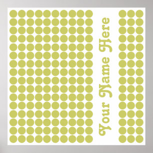 Khaki Safari Dot mit Namen Poster