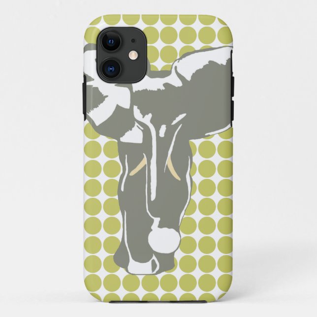 Khaki Safari Dot mit Pop Art Elephant Case-Mate iPhone Hülle (Rückseite)