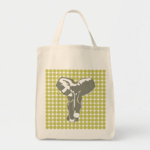 Khaki Safari Dot mit Pop Art Elephant Tragetasche