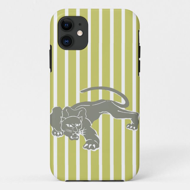 Khaki Safari Stripe mit Leopard Case-Mate iPhone Hülle (Rückseite)