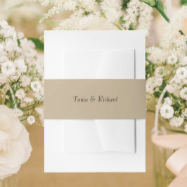 Khaki Simple Stylized Name Wedding Einladungsbanderole